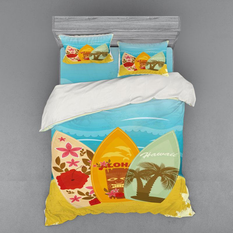 Ensemble de housse de couette 4 pièces Tiki Blue