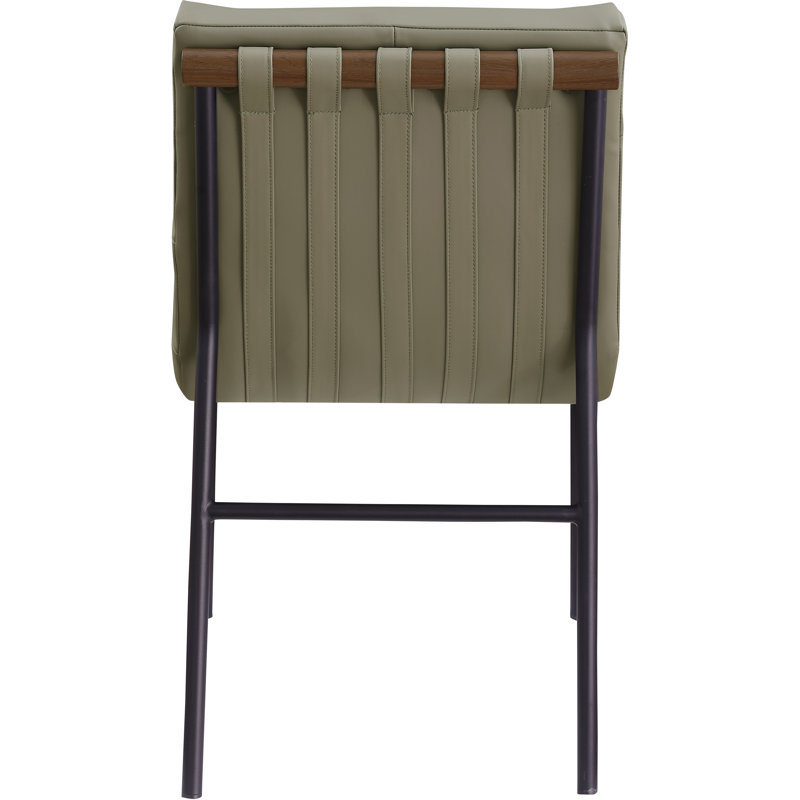 Chaise en cuir Burke, Cuir olive végétalien