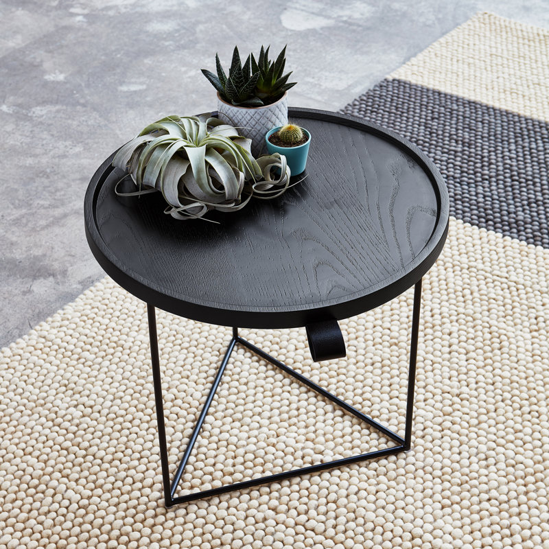 Table de bout ronde Porter, Noir cendré