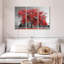 Arbre rouge - Ensemble de 3 toiles tendues-92828825