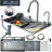 Flying Rain Stainles Steel Watefall Kitchen Sink with Pull Down Faucet 29.52inch