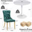 Ensemble de table de salle à manger, table de salle à manger ronde de 24 po et 2 chaises de salle à manger en velours avec pieds plaqués or-773567540-773567539