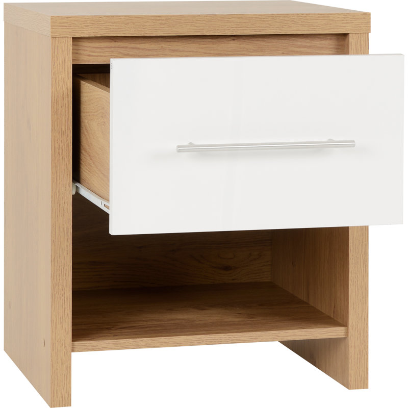 Louisa 1 Drawer Bedside Table, Natural