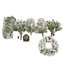 Ensemble de sapin de Noël artificiel pré-éclairé 4 pièces, guirlande, couronne et ensemble de 2 arbres d'entrée avec lumières DEL et arbre de Noël
