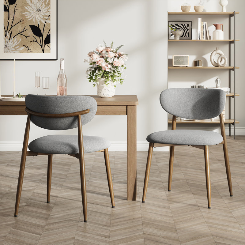 Westhampton Upholstered Dining Chair with Metal Frame, Light Gray
