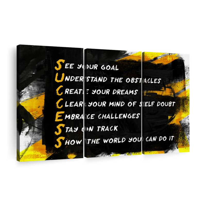 Secrets Of Success Multi Piece Canvas Print, H 24 po x l 38 po x P 1,25 po