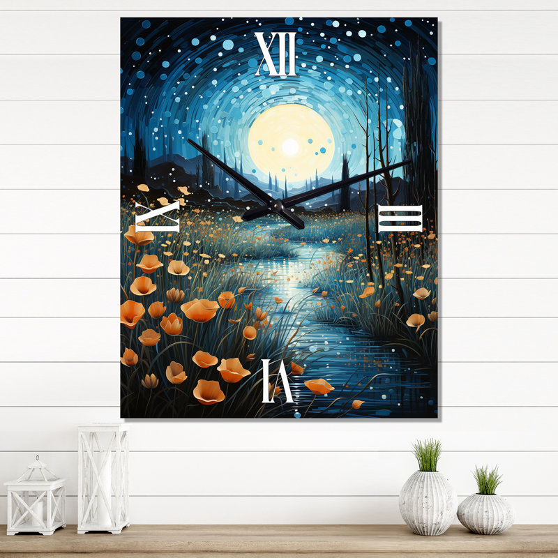 Horloge murale River Turquoise Twilight, Médium