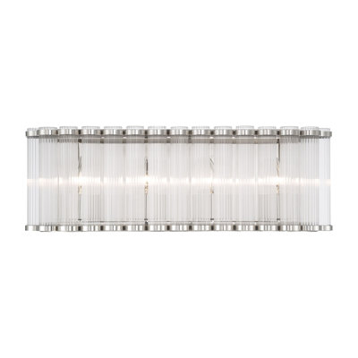 Vanity, 24", Polished Nickel, Ribbed Glass