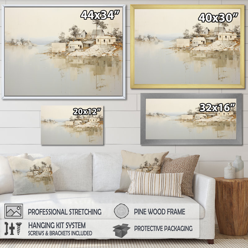 Lakehouse Tranquility sur toile, H 30 po x l 40 po x P 1,5 po, Cadre naturel flottant
