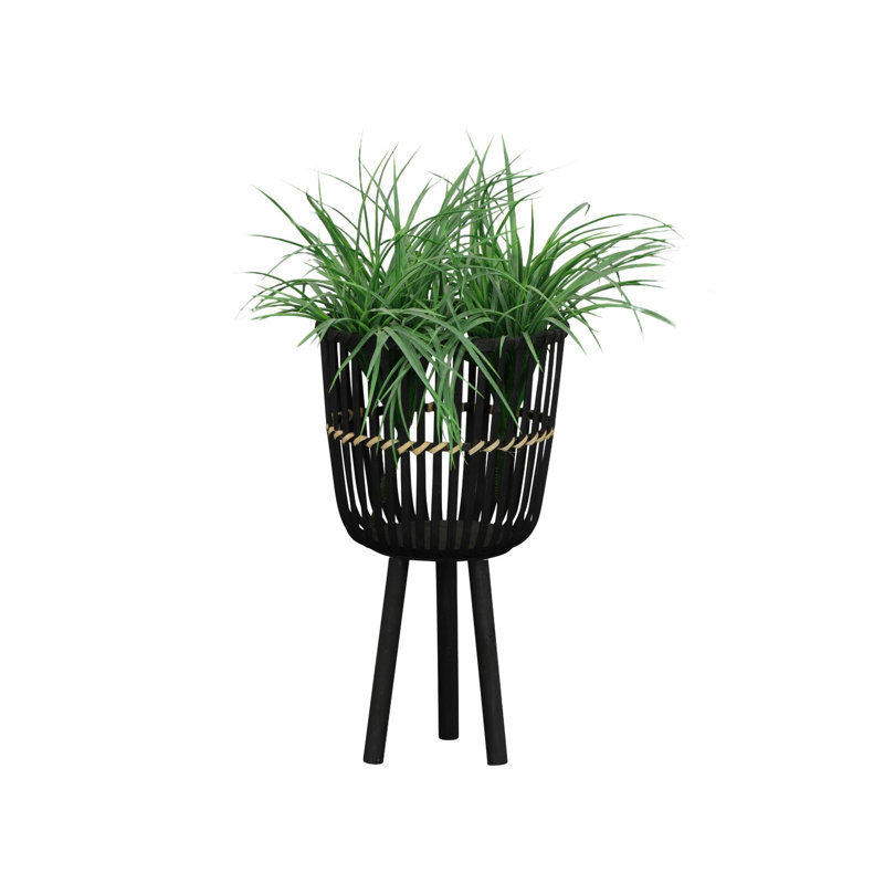 Comprend des pots de fleurs pour porte-plantes, H 27 po x l 15 po x P 15 po, Noir