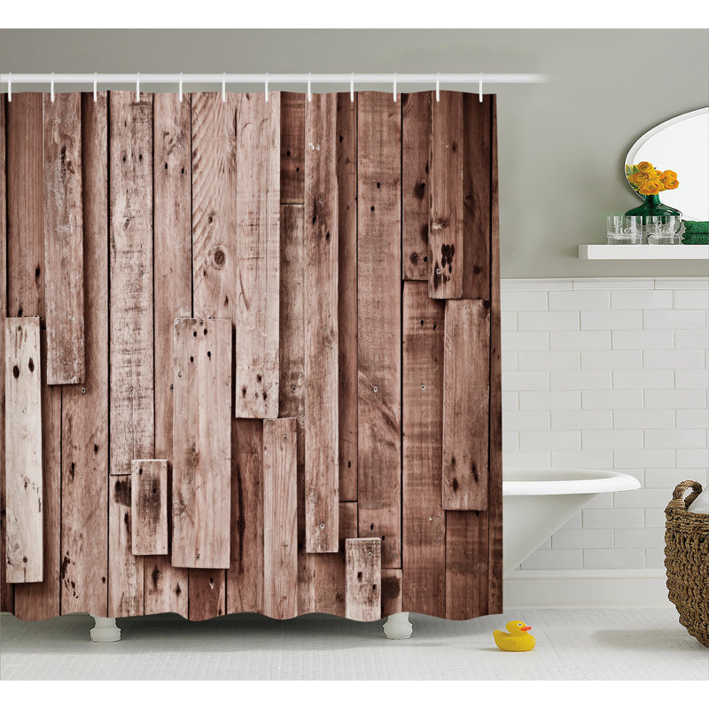 Rideau de douche simple à motif de grange rétro mustecaplioglu, H 84 po x l 69 po