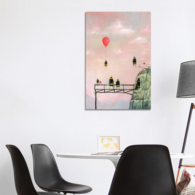 «The Bridge» par Neil Thompson - peinture sur toile tendue, H 40 po x l 26 po x P 1,5 po