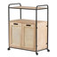 33.2'' H Rattan Laundry Hamper Cabinet with Shelf and Wheels