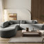 Très grand canapé modulaire rembourré en chenille avec mousse haute et aspect élégant - revêtement gris, mousse, expérience de détente