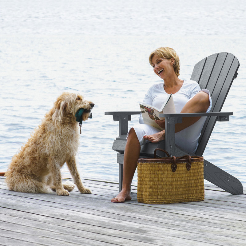 Lorrona Outdoor Adirondack Chair, Gray