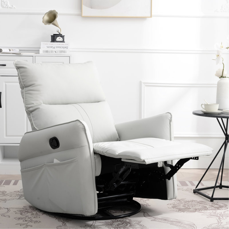 Chaise berçante pivotante 360 ° pour une atmosphère détendue - Fauteuil inclinable gris, stabilité de fabrication, Gris clair