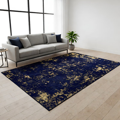 MAVAL Black Washable Rug Doormat Rug