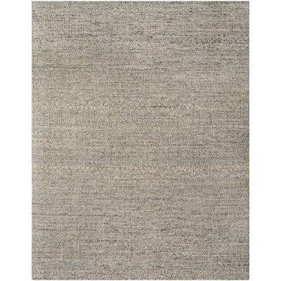 Silken Palace Hand Knotted Silk Abstract Area Rug in Blue