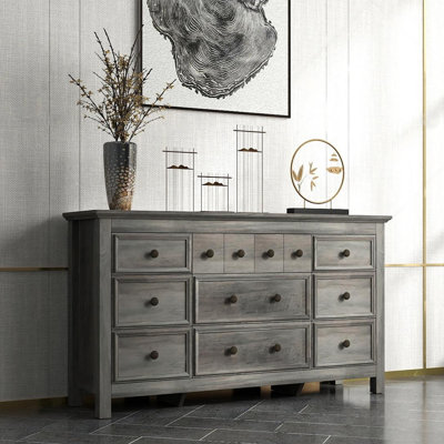 Meuble télé avec commode 9 tiroirs, commode avec l 58,3 po Red Barrel Studio®