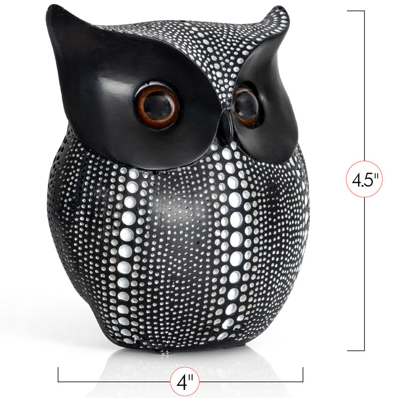 Figurine de chouette noire, Noir