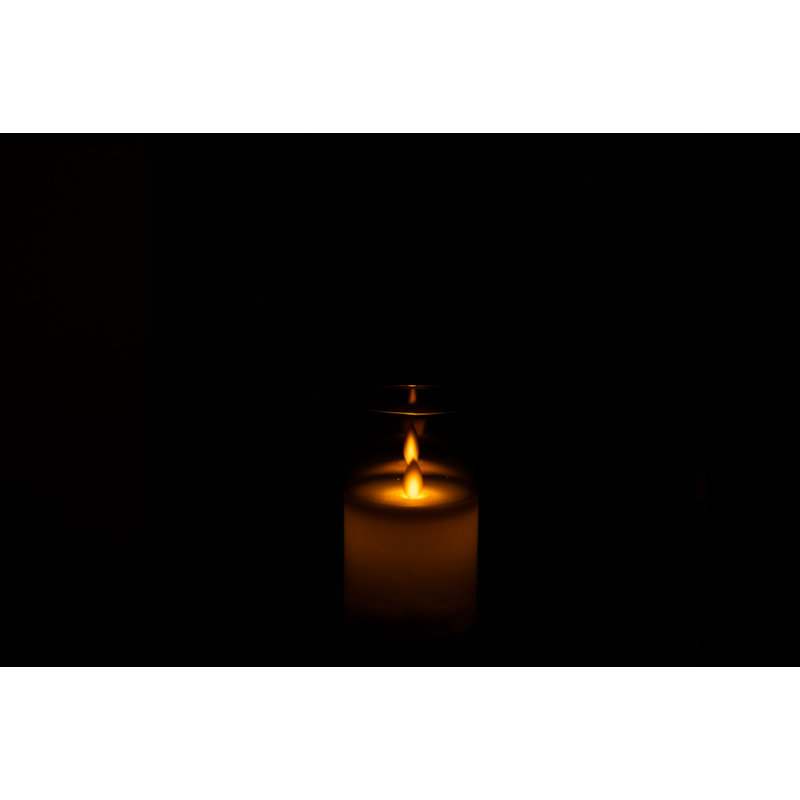 Unscented Jar Candle with Glass Holder, Grey