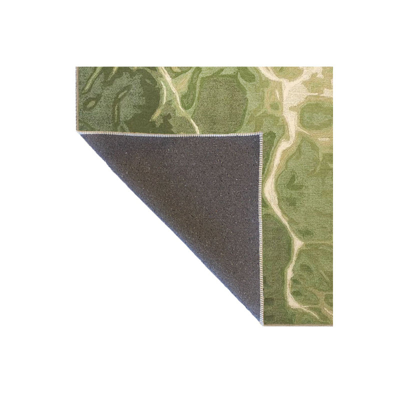 Tapis vert lavable à motif vert pastel, Runner 3'3" x 9'10" Rug Pad Included