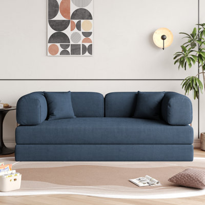 Sicilia Boneless 78.7" Corduroy Convertible Sofa Bed