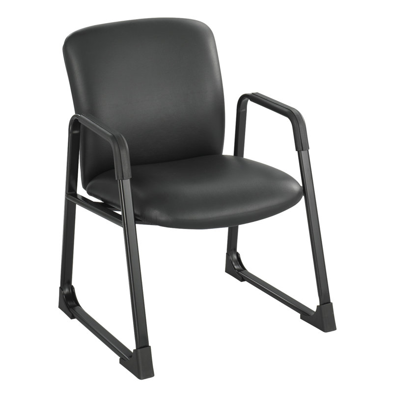 Chaise de salle d'attente empilable avec structure en métal Uber ™, Vinyle noir