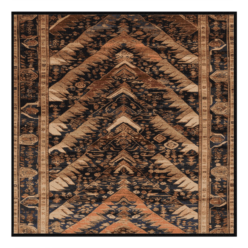 Tapis brun lavable à la machine, Carré 5 pi