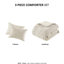 Très grand / très grand édredon de 3 pièces, 100% coton avec motif géométrique