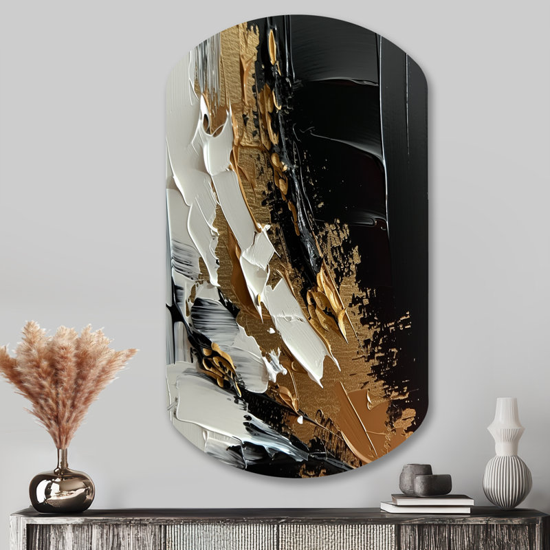 Cecile - Art mural asymétrique en métal à forme cylindrique abstraite, H 43 po x l 23 po