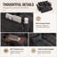 Canapé-lit convertible noir de 168,5 cm (66,38 pouces) avec dossier réglable à 5 positions, port USB, espace de rangement, tablette latérale pliable et porte-gobelet, idéal pour les appartements et les salons.