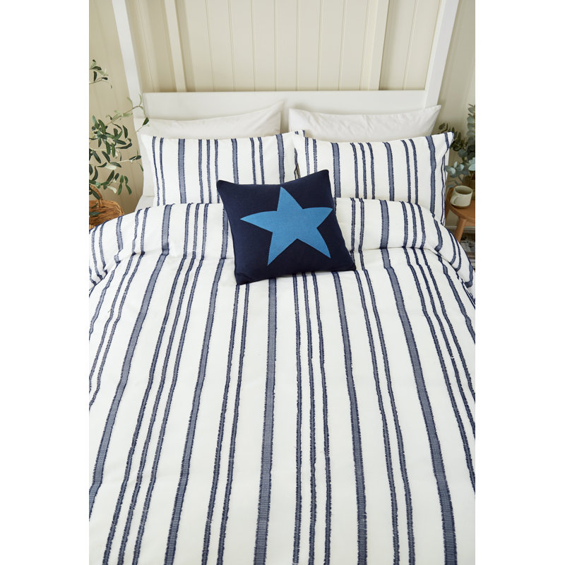 Clipped Stripe Duvet Cover Set, Double Duvet Cover + 2 Pillowcases