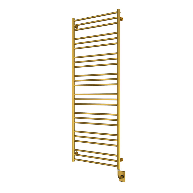 Porte-serviettes chauffant mural 23,5 po x 64 po Sorano, H 64 po x l 23,5 po x P 2,75 po, Or brossé