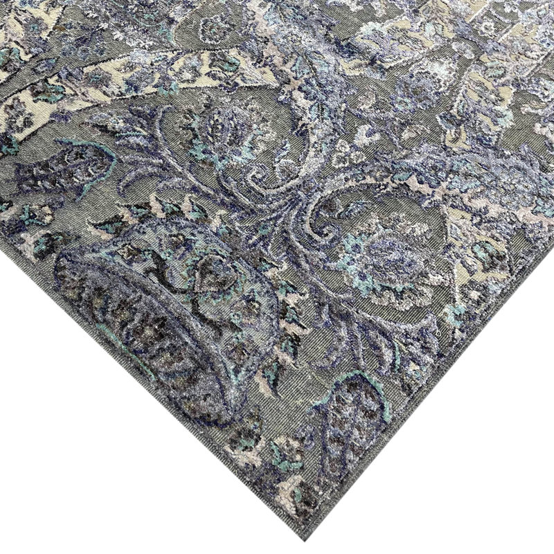 Damask Area Rug, Rectangle 8' x 10'