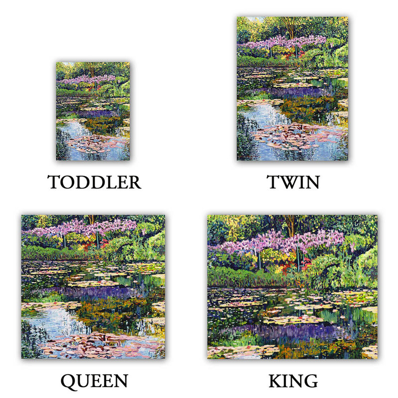Ensemble de housse de couette giverny réflexions, 1 housse de couette grand + 2 taies standards