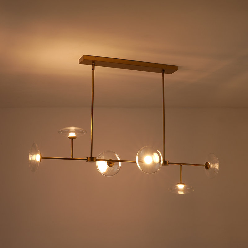 Lustre linéaire 6 lumières, Gold