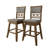 Brown Wooden Swivel Counter Chair With Grey Cover-821616727