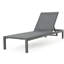 2 Chaise longue d'extérieur en maille grise, durable, élégante - gris