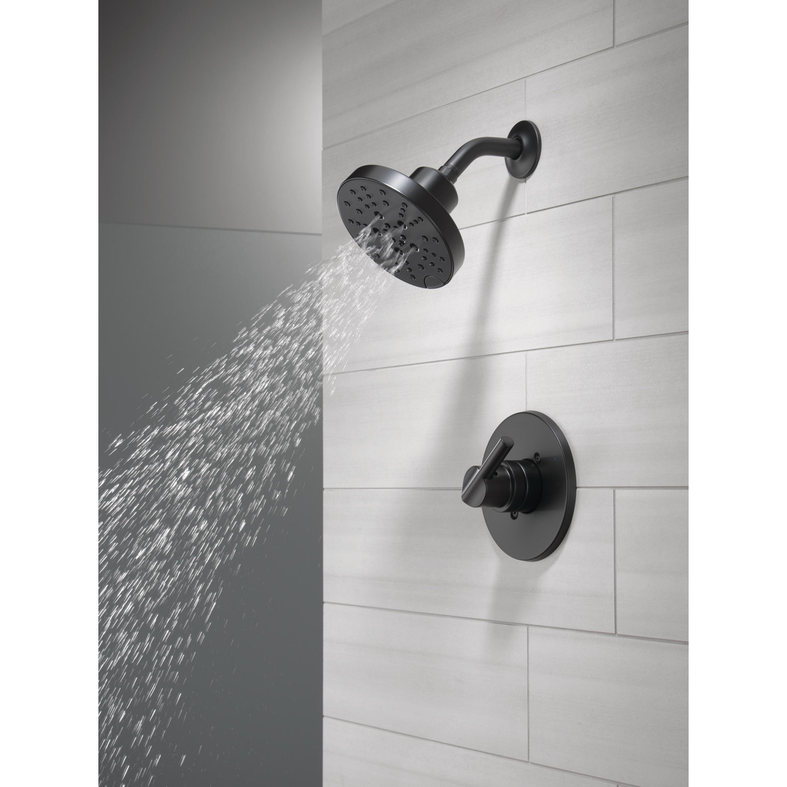 Nicoli Single-Function Shower Faucet Set, Shower Trim Kit with H2Okinetic Shower Head and Valve, Matte Black