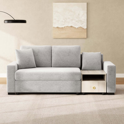 Canapé modulaire rembourré de taille moyenne avec accoudoirs de rangement et console centrale pour le salon