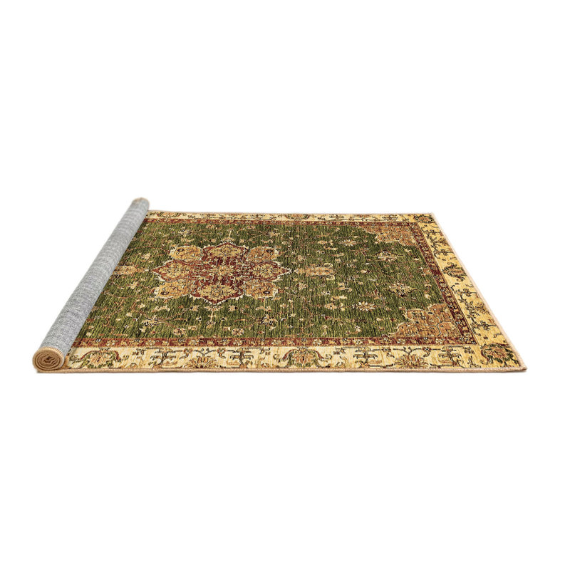 Bitha Abstract 378 Brown Machine Washable Area Rugs, Rectangle 2' x 4'