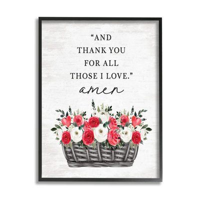 Ba-830, encadré «Thank You Loves Rose Blooms», impression sur bois encadrée