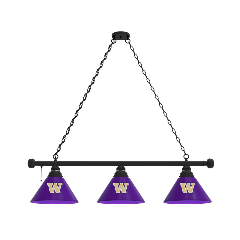 3 - Light Pool Table Lights Pendant, Black, Washington Huskies