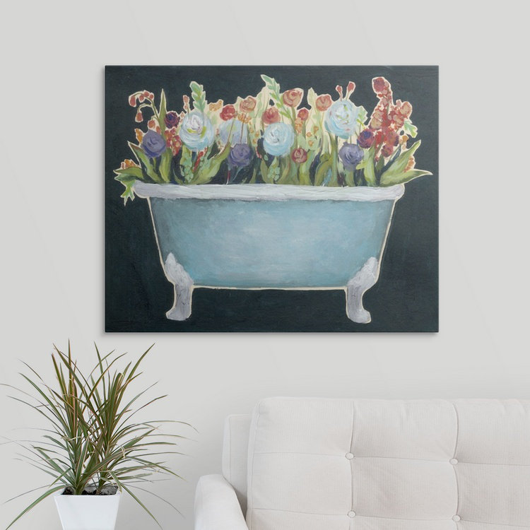 « i », reproduction d’art dépilée Bathtub Garden, H 24 po x l 30 po x P 1,5 po, Toile