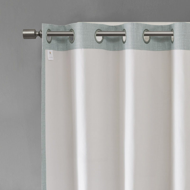 Printed Heathered Blackout Window Patio Panel, Dusty Seafoam
