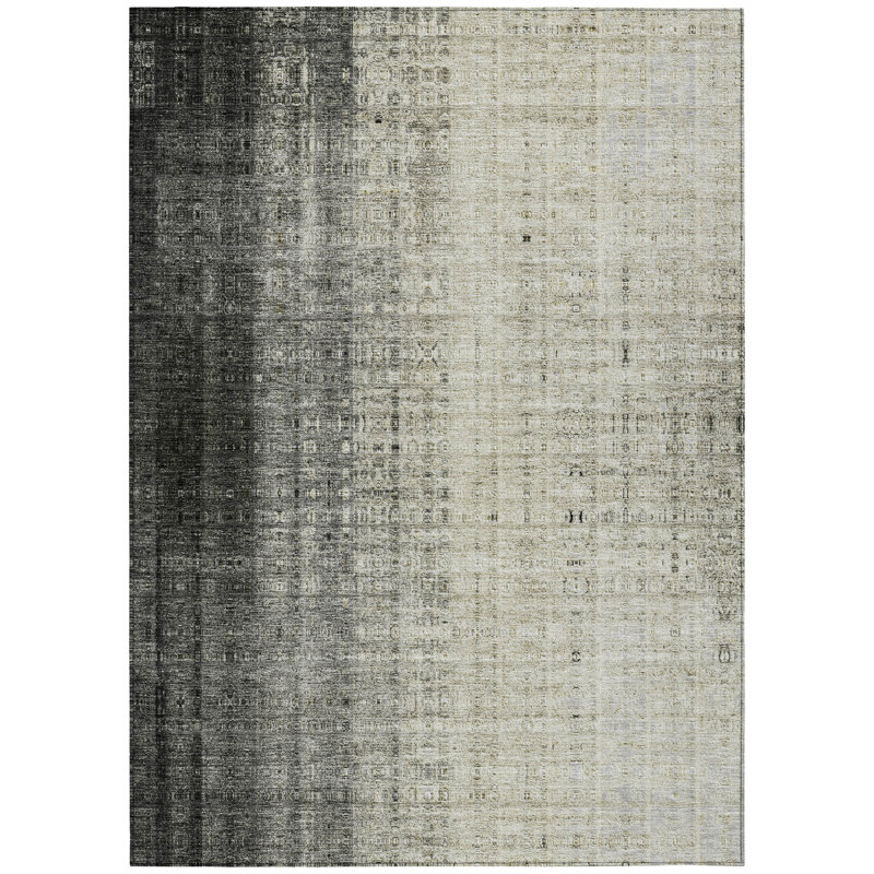 Machine Washable Indoor/Outdoor Kaczor ACN2240 Stripes Rug, Rectangle 5' x 7'6"