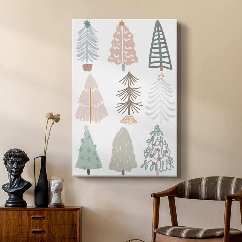 Christmas Tree Sketchbook II -Custom Wrapped Gallery Cavas, 18" H x 12" W