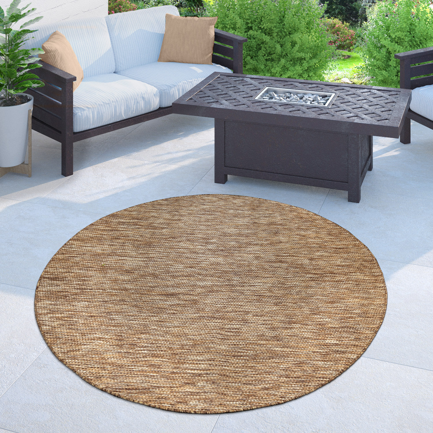 Hampton Bay Charcoal 2 x 3 Natural Weave Indoor/Outdoor Area Rug, Grey