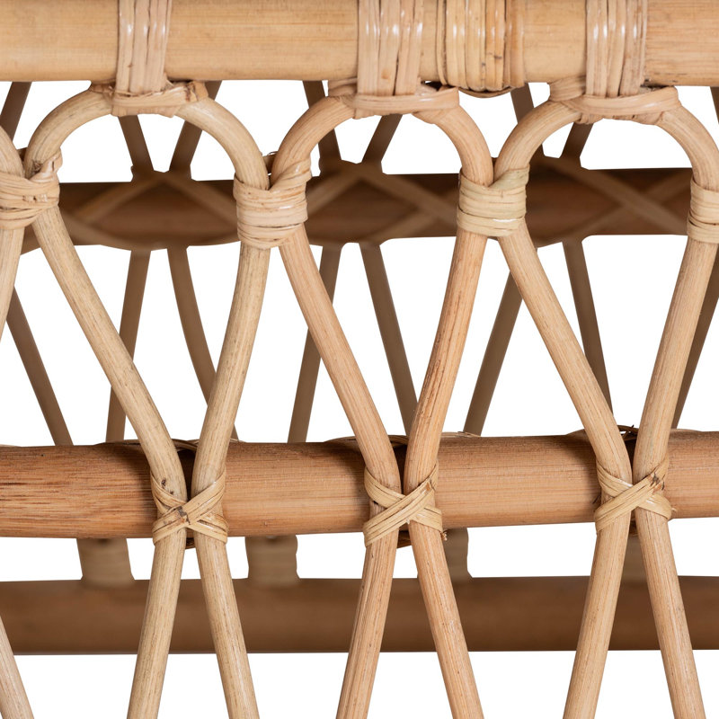 Banc d'appoint en rotin naturel Adelpha de Bali & Pari avec siège rembourré